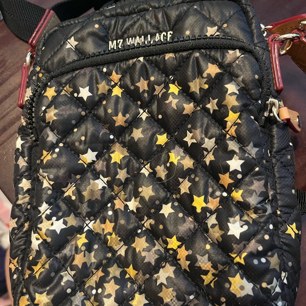 MZ Wallace Black and Gold Star Crossbody Bag